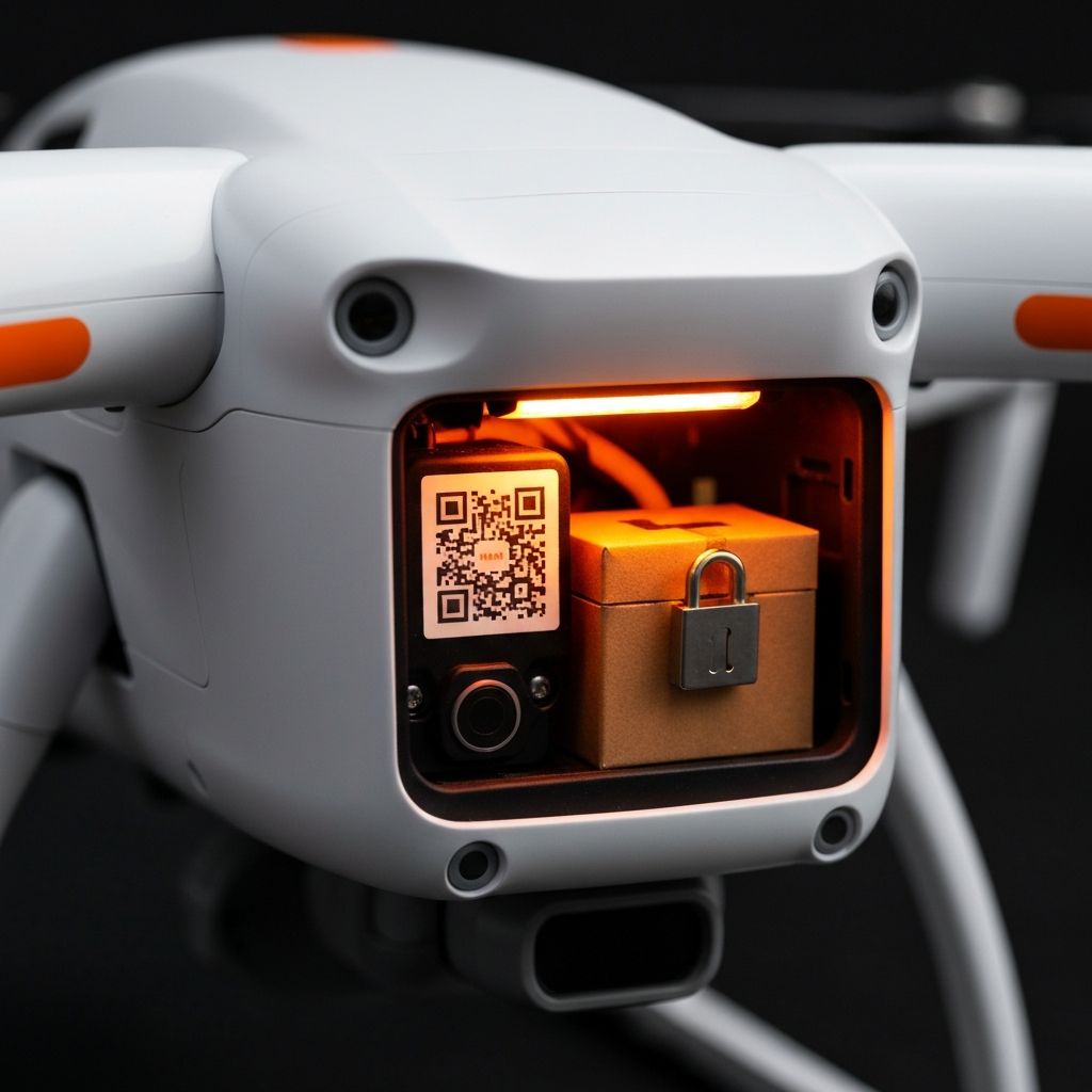 Secure drone compartment with locked package